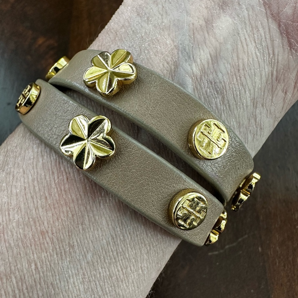 Tory Burch Double Wrap Leather Bracelet